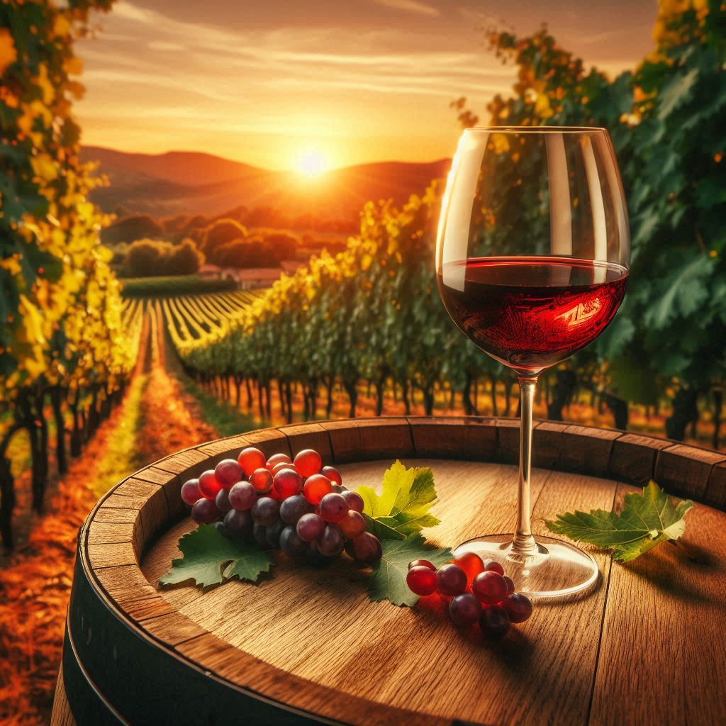 A exuberância de um vinhedo ao por do sol Os Surpreendentes Vinhos Americanos